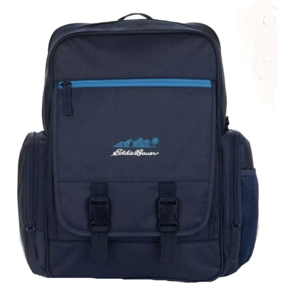 Eddie Bauer Diaper Bag Backpack Navy Blue 9 Pockets & Removable Changing Pad